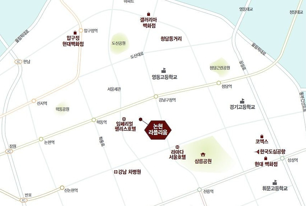 논현 라폴리움 입지 지도