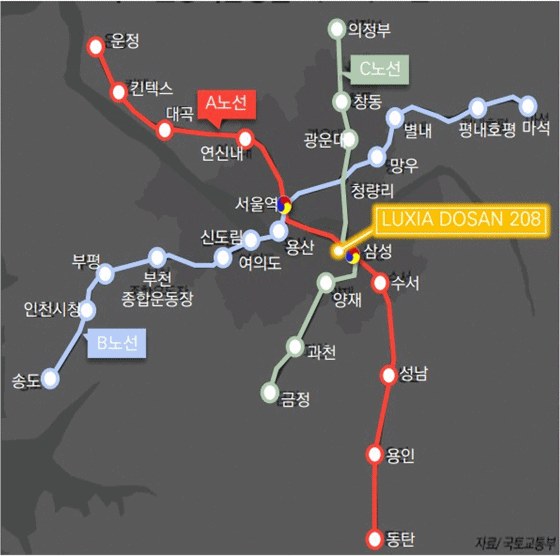 GTX A·C노선 노선도