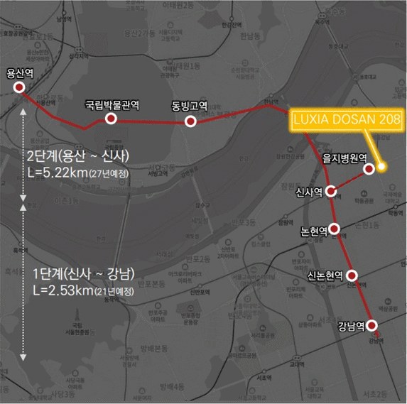 신분당선 연장 노선도
