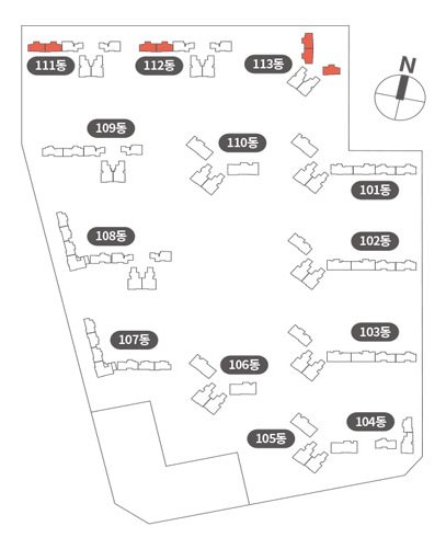 잠실 르엘 51 TYPE 동·라인 배치도