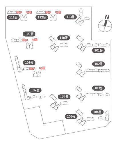 잠실 르엘 59B TYPE 동·라인 배치도