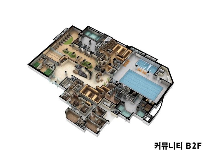 커뮤니티 지하 2층 투시도