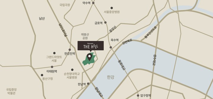 한남더힐 위치 약도